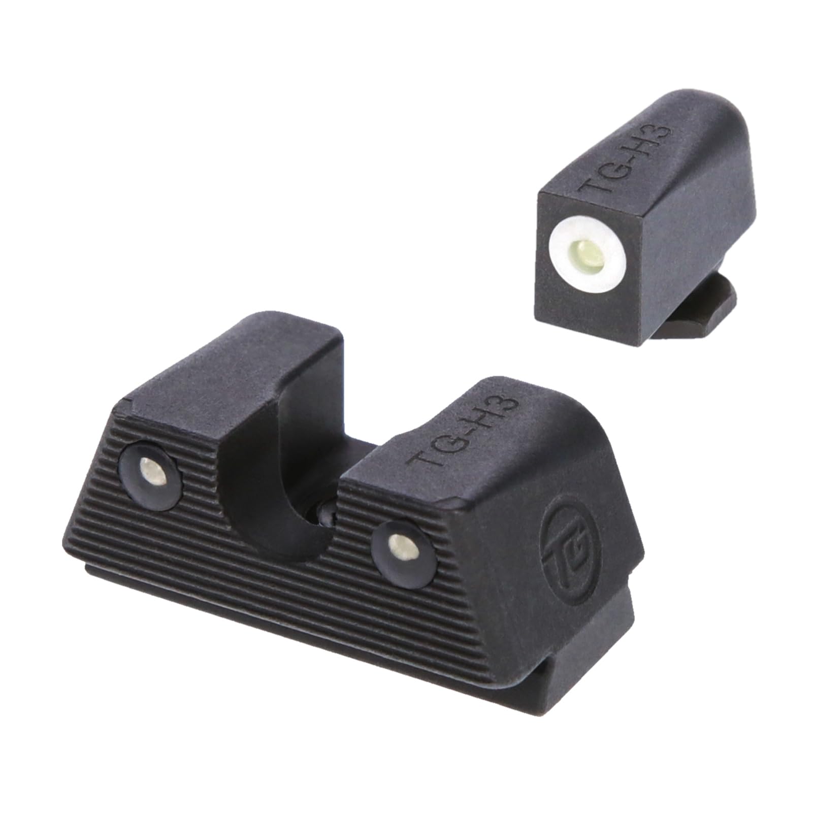Tritium X Night Sight Set, Compatible with Glock Handguns | Glowing Front & Rear Gun Sights with 3-Dot Configuration | Snag-Free Design Fits Most Standard Holsters