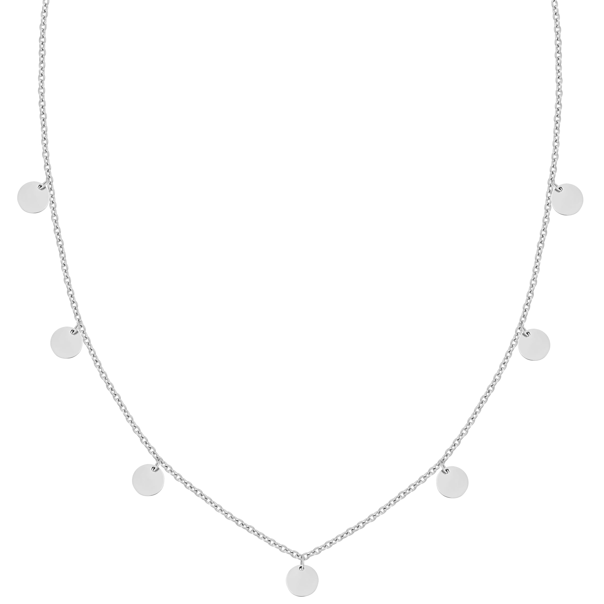 BONNYBIRD® Wasserfeste Edelstahl Kette mit Plättchen Damen in Silber, Gold & Roségold, 100% Wasserfest, Hautverträglich & Langlebig BonnyCoin