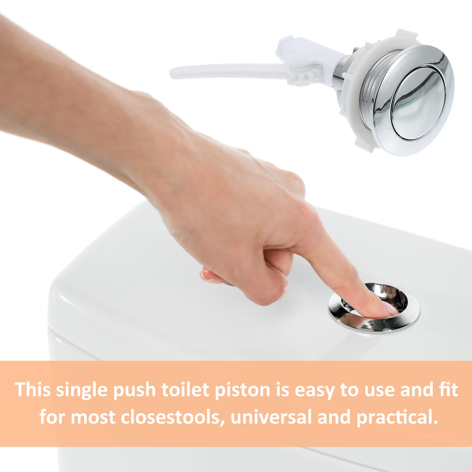 Housoutil Single Button Water Tank Universal Toilet Flush Button for Split Squat Toilets Durable Abs Material Easy to Install - 11Cm - Image 3