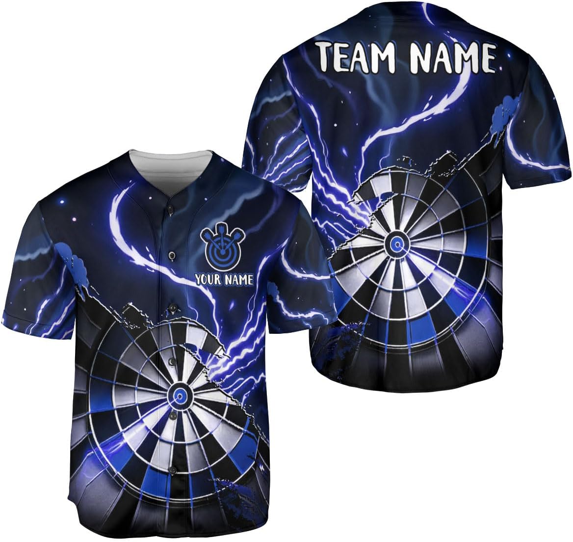 Custom Darts Button Up Baseball Jersey, Personalized Darts Jerseys for Men, Dartboard Men Shirts, Short-Sleeve Darts Jerseys