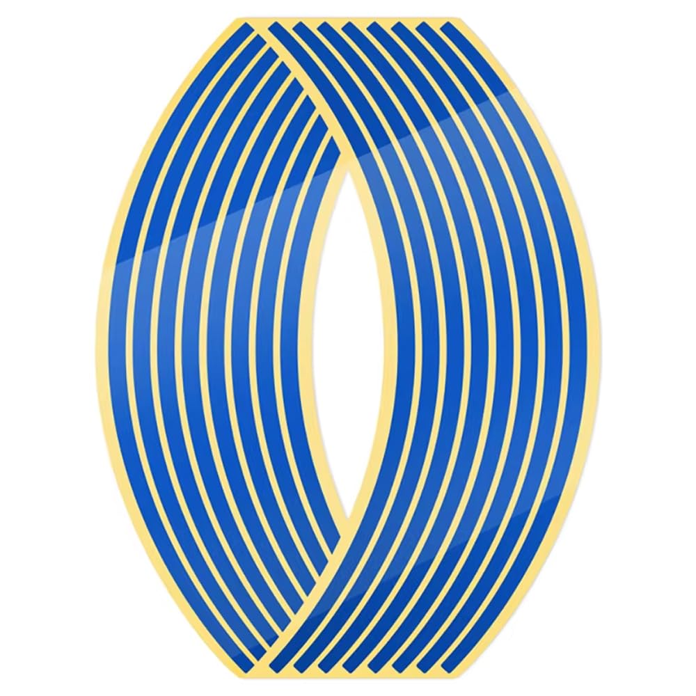 FENIQG 16pcs Wheel Stickers Stripes Reflective for Piaggio MP3 500, Wheel Rim Tape Motorcycle Pinstripe Decal Paper Motorcycle Rim Tape Sticker Film for 16-19 inch Wheel,Blue