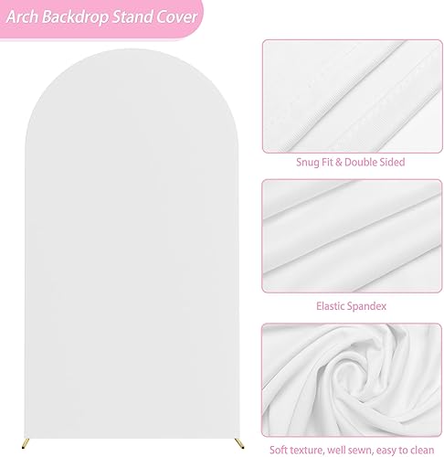 Miniatura 8 de Asee'm Cubierta de arco de boda de 7.2 pies, cubierta de elastano ajustable de 2 caras, parte superior redonda de 2 caras, fundas de soporte para