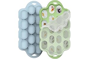 Silicone Baby Food Freezer Tray 2 Pack: Nibble Freezer Tray For Breastmilk,...