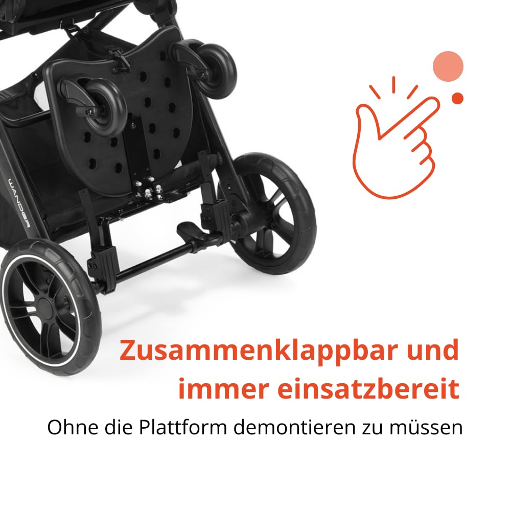 Nurse Plattform-Trittbrett für Kinderwagen und Buggy, universell bis 20 kg, rutschfest, einfache Installation ohne Werkzeug