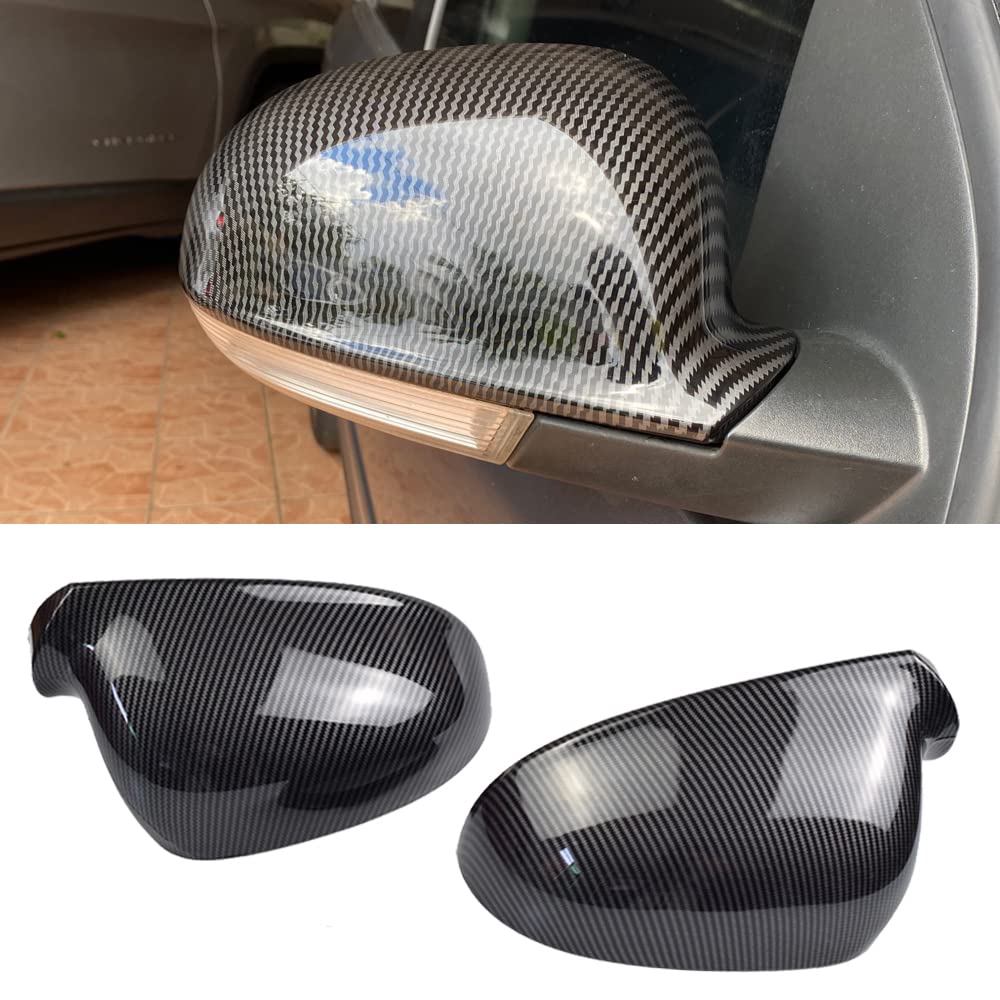 2 Piezas Cubierta De Cáscara del Espejo Retrovisor Izquierdo y Derecho del Coche para VW GOLF 5 V MK5 GTI Jetta Pa=ssat B5.5 B6 EOS Sharan Superb (fibra de carbono)
