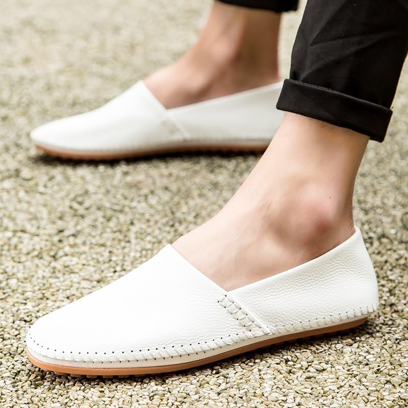 Men's Loafers Shoes Round Toe Solid Color Faux Leather Loafer Shoes Comfortable Flat Heel Flexible Wedding Party Slip-on3