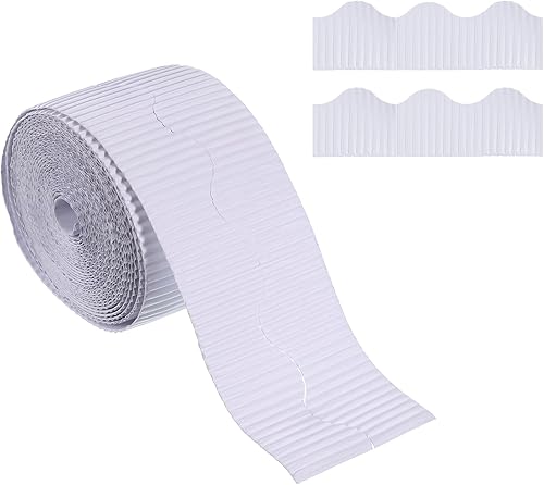 PATIKIL Borde de tablón de anuncios de 3.9 pulgadas x 49.2 pies, papel festoneado para decoración de taquilla, aula, tableros de póster de corcho