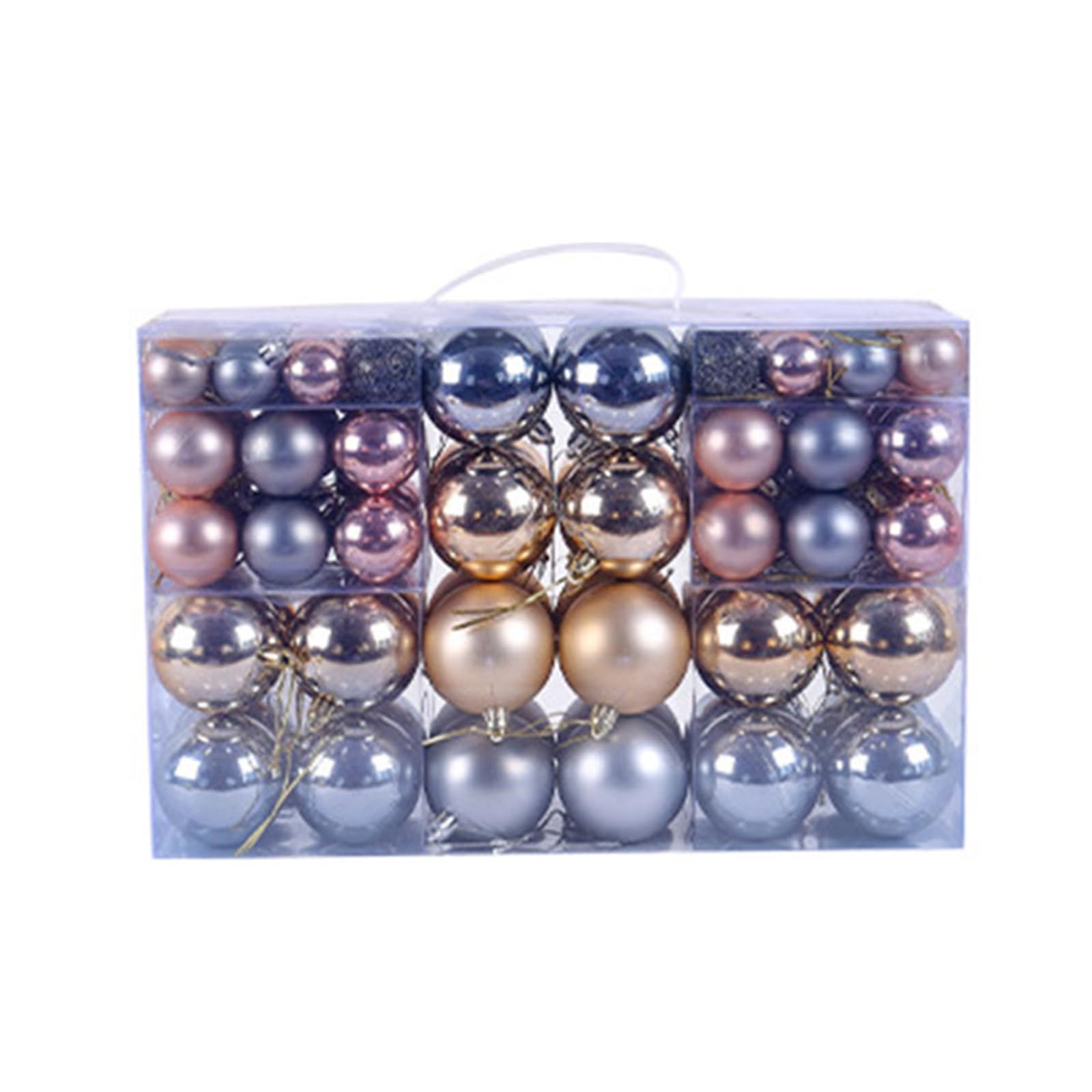 Buxuaaaa Gold And Silver Christmas Ball Ornament 100Pcs / Box Christmas Tree Baubles Box Package Tree Decoration Hanging Ball Ornament