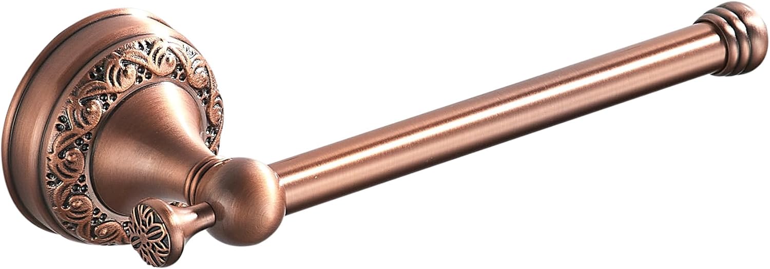 Red Copper Bath Roll Toilet Paper Holder, Wall Mounted Red