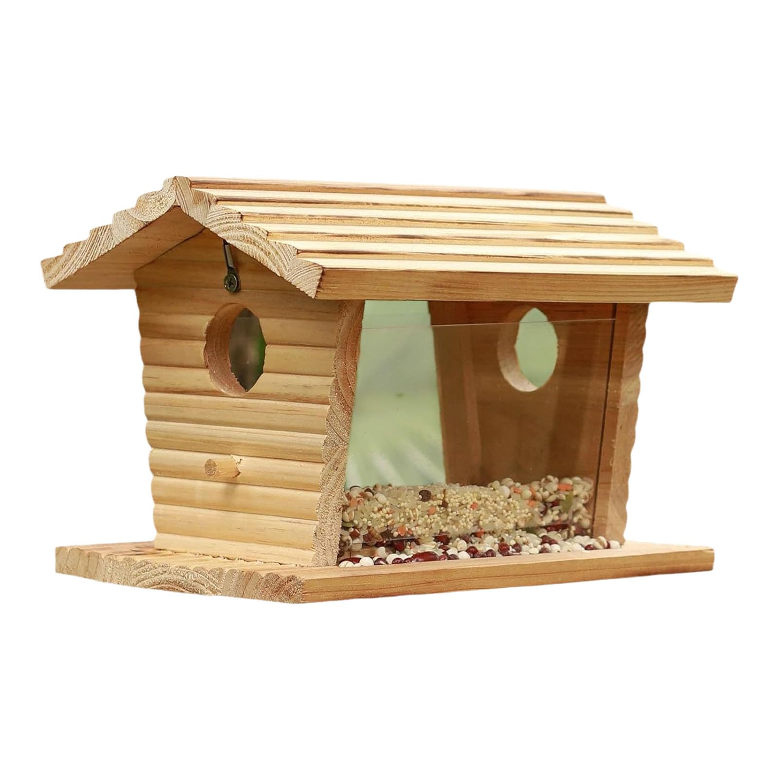Mangeoire à oiseaux en bois pour animer votre patio et jardin