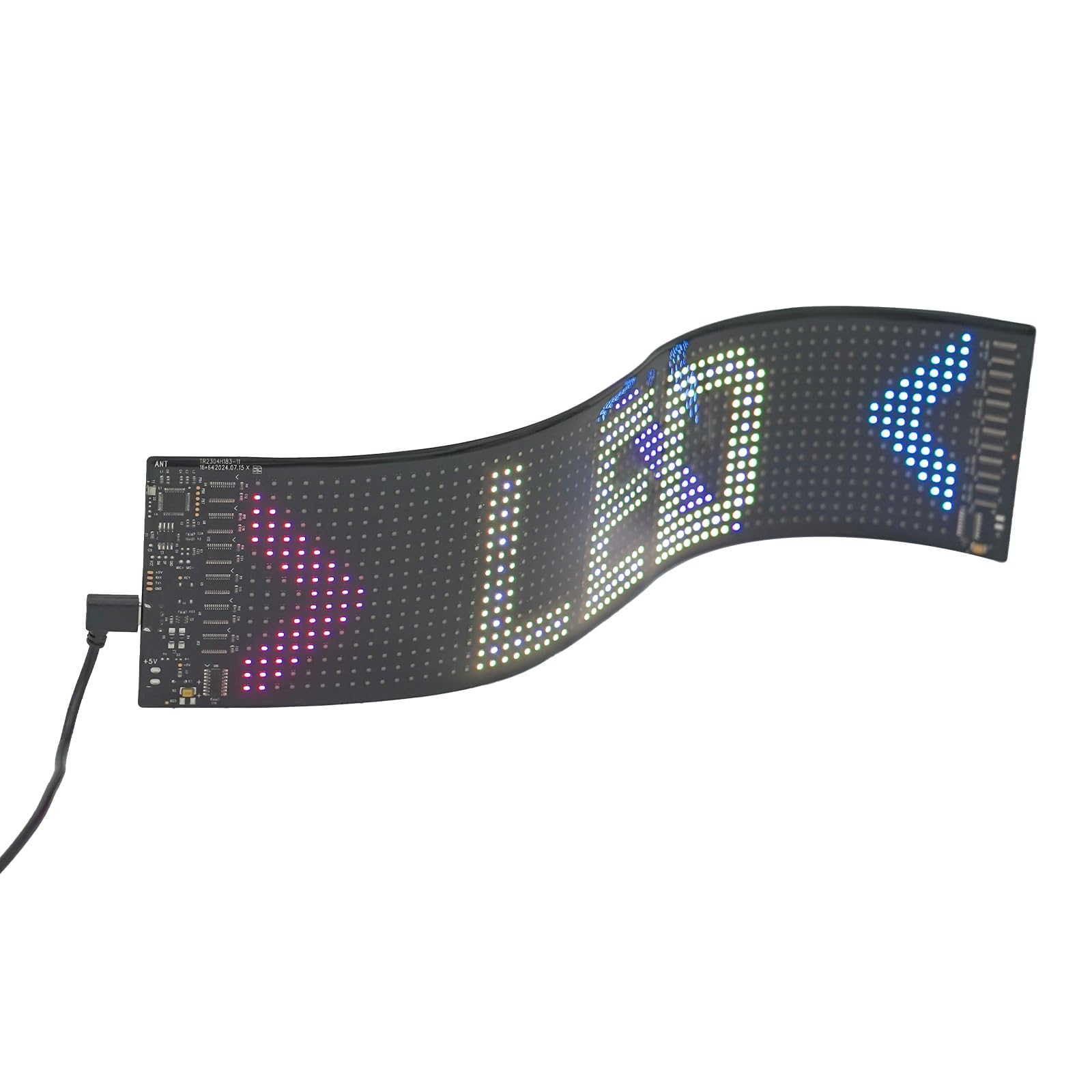 Led Anzeigetafel 37.4 * 9.2cm Led Namensschild Mit Fernbedienung Led Laufschrift Programmierbar Leuchtschild FüR Auto RGB LED-Anzeige LED-Schild USB-Stecker LED-Anzeigetafel 4.5M Kabel