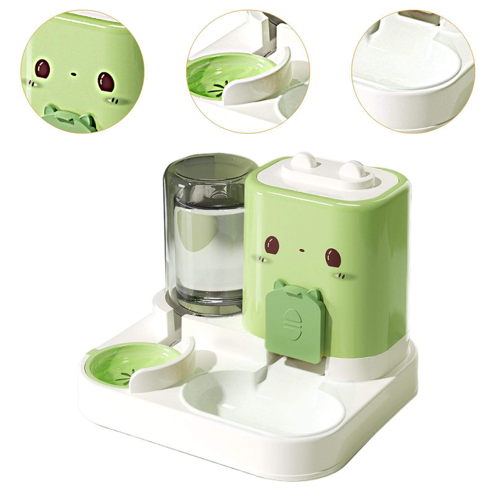 Perfeclan Comedero Automático para Mascotas, Comedero, Dispensador de Agua, Comedero para Gatos, Conejos, Cachorros Y Animales Pequeños, Verde