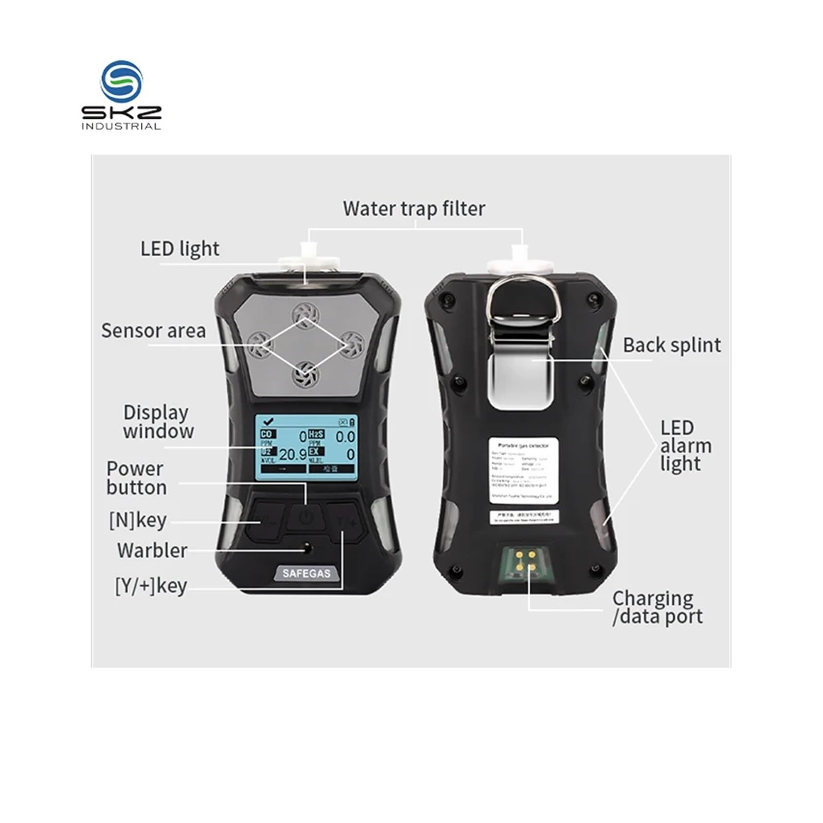 Industria portátil NO Detector de Gas Analizador Fugas óxido nítrico 0-50PPM Alarmas for Seguridad