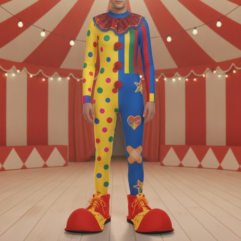 Scarpe Da Clown Arcobaleni Carnevale Unisex Adulti Decorazioni per Feste di Natale Travestimenti Travestimenti Divertenti Accessori per Costumi Tuta a