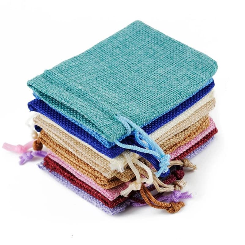 50 sztuk/partia 7 x 9 10 x 14 13 x 18 17 x 23 cm naturalna torba jutowa opakowanie biżuterii torby ze sznurkiem torby ślubne torby na cukierki świąteczne torby na prezenty