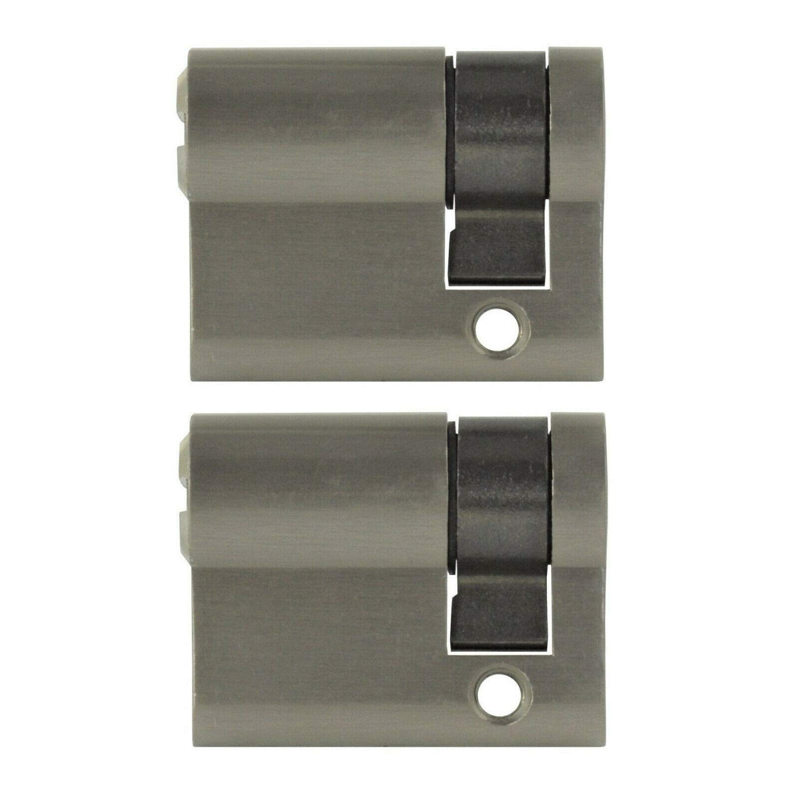 2x Half Cylinder Locks 40mm 30/10, keyed alike, with 10 keys