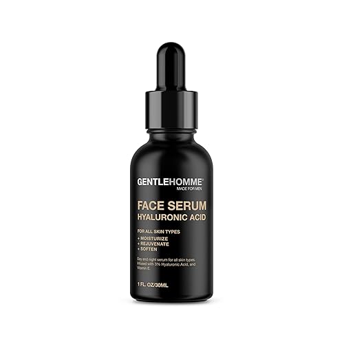 Gentlehomme Sérum facial de ácido hialurónico para hombres con ácido hialurónico y vitamina E hidrata rejuvenece y suaviza la cara solución