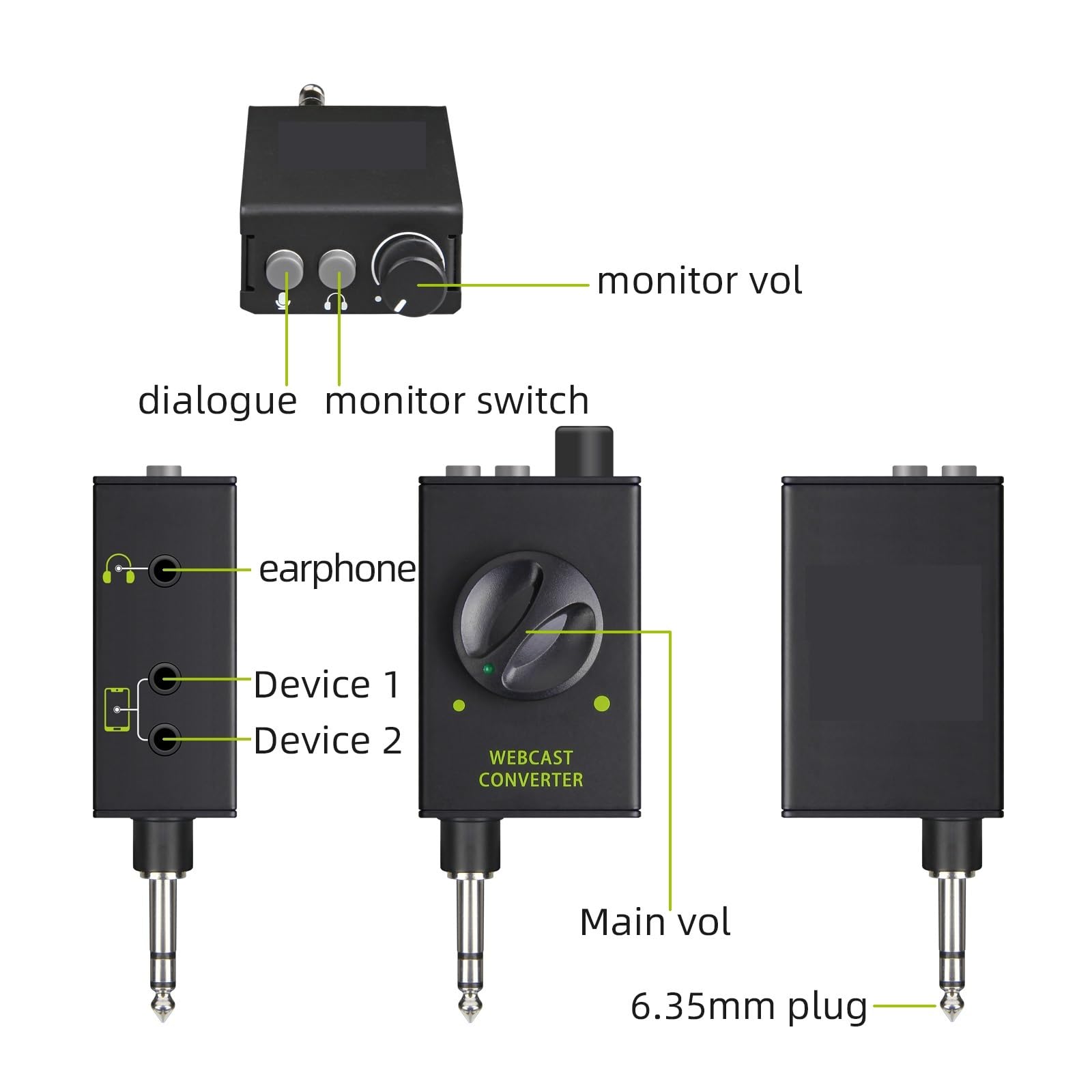 Mixer Audio, Adattatore for Streaming Live for Mixer Console DJ, dispositivi di Output supportano Smartphone, Laptop per Studio di Karaoke, Streaming e Registrazione