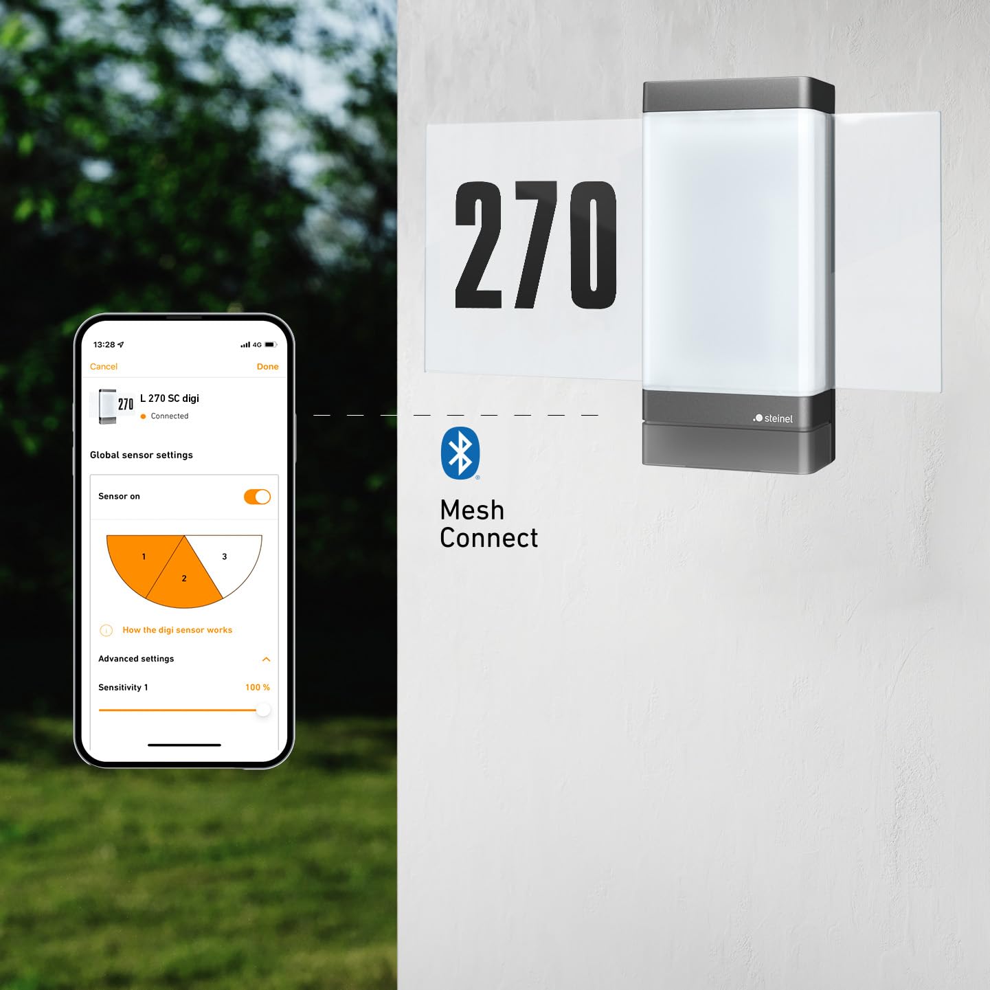 Steinel Hausnummernleuchte L 270 digi SC Connect, Sensor, beleuchtete Hausnummer, dimmbar, App Steuerung, Zeitplan, 7.8 W, 3000 K, Anthrazit