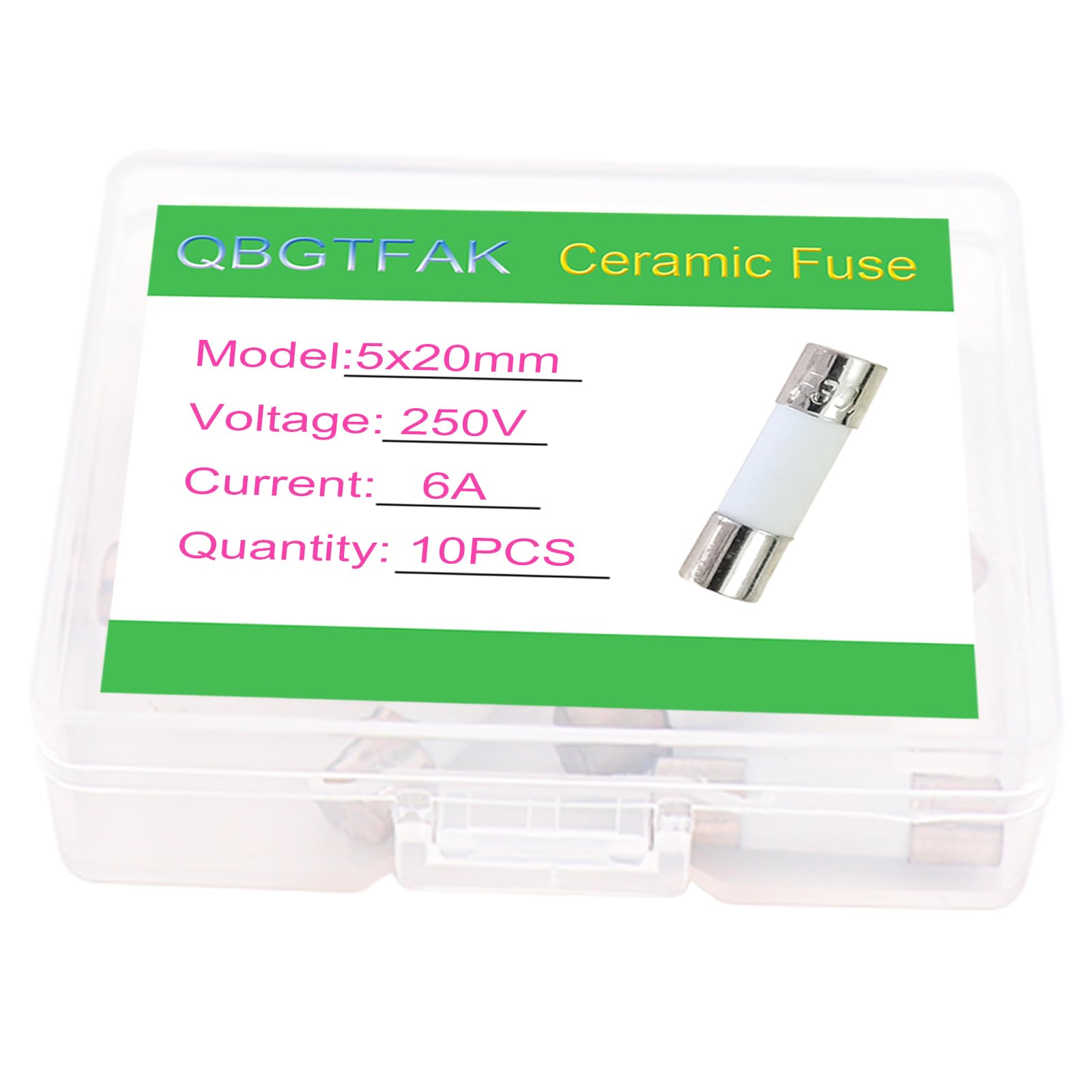 10pcs/lot 5*20mm Fast Blow Ceramic Fuse 5x20mm 250V 0.1A 0.2A 0.5A 1A 1.5A 2A 2.5A 3A 3.15A 4A