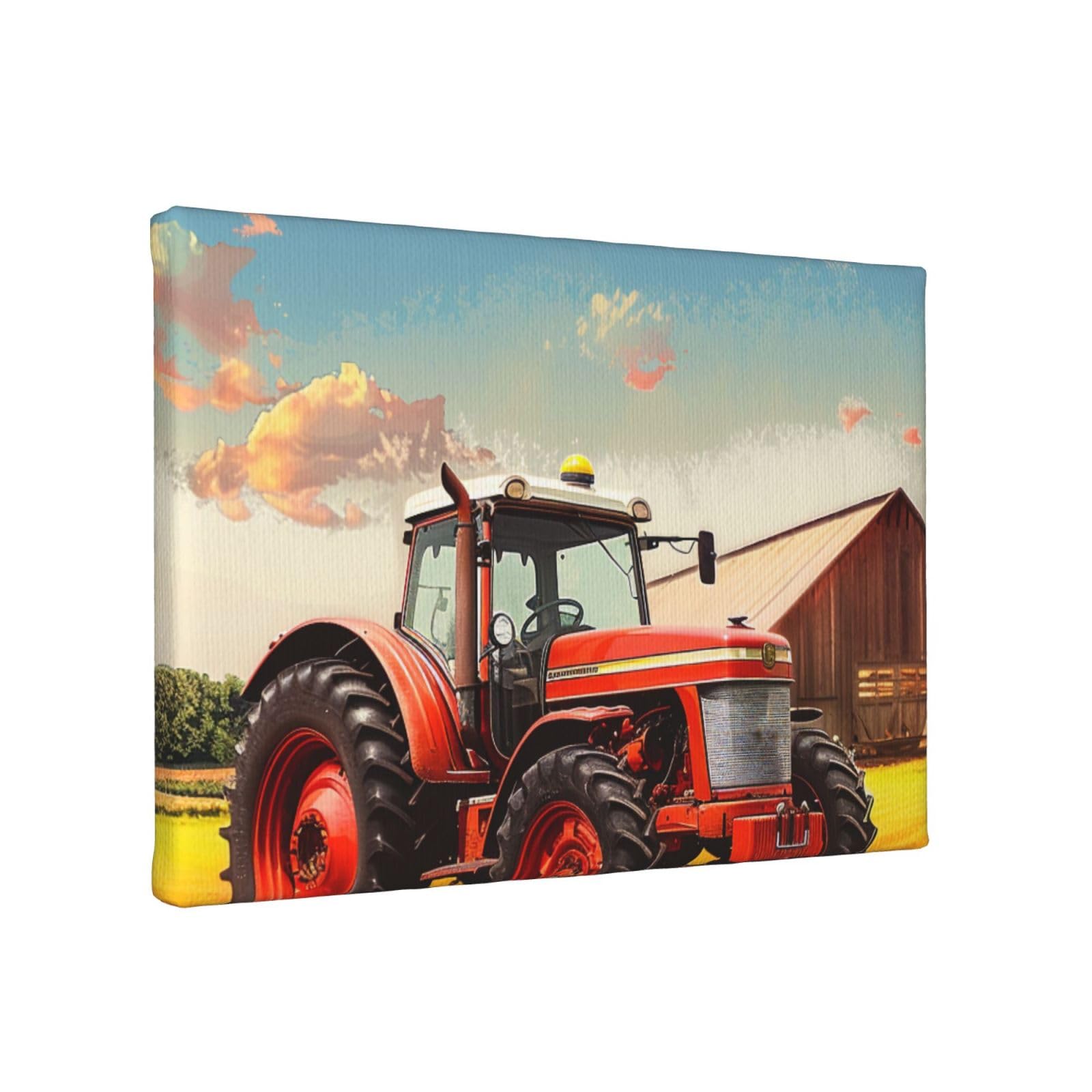 YKLJG Company Farm Tractor Printed Wall Art Canvas Painting 30x20 CM Wooden Framed Picture Painting Artwork Prints for Bedroom Kitchen Home Office Decor