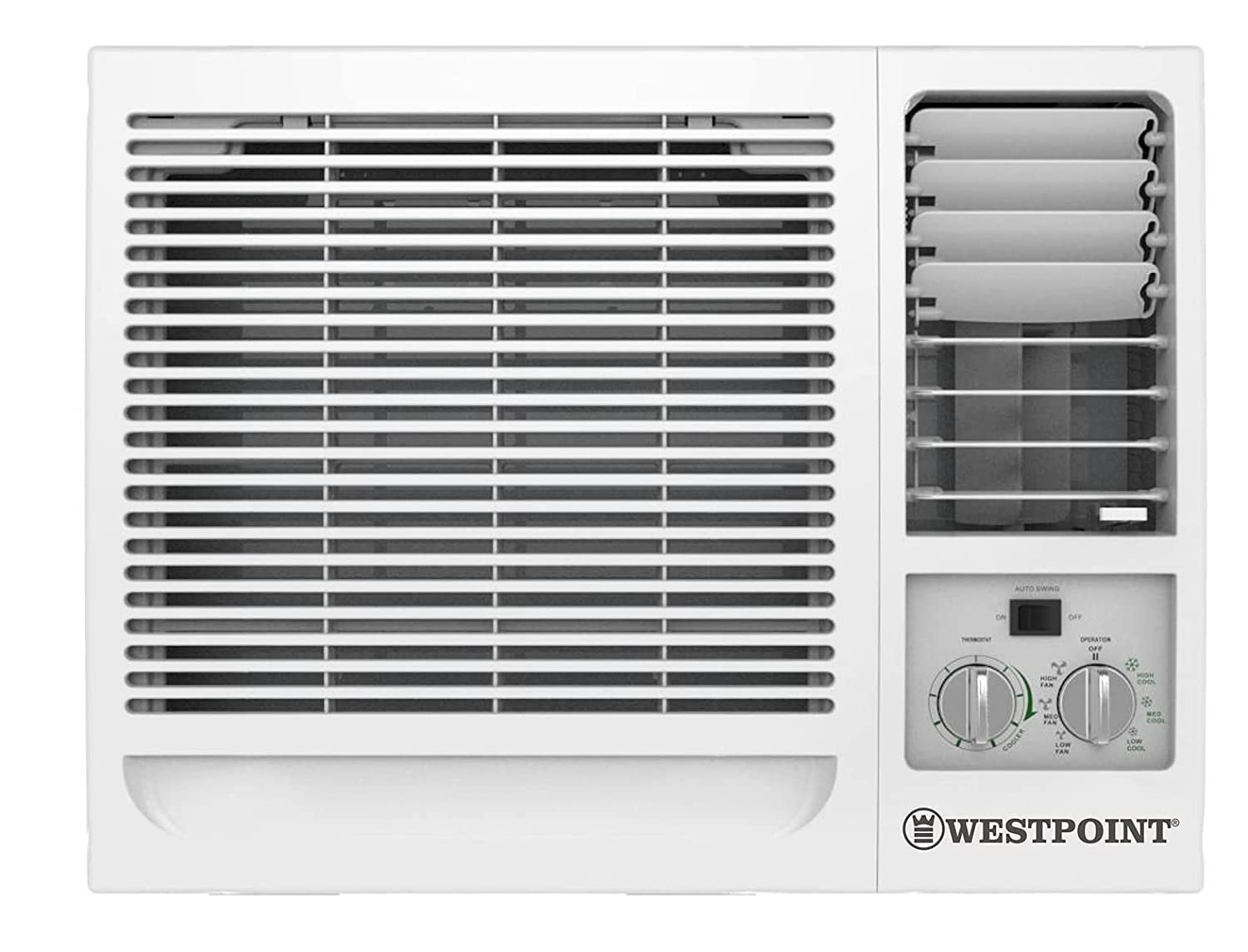 Westpoint 1.5 Ton Rotary Compressor 3 Fan Speed 3 Cooling Window Air Conditioner, Auto Swing Function, T3 Cooling Rating, High Energy Efficient Rotary Compressor, R410A, Humidity Control, WWT-1821LTYA