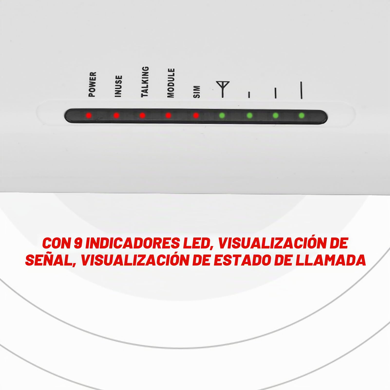 Joyzan Caja Telefónica gsm, Unidad Principal Terminal Inalámbrico Fijo 9 Indicadore LED Entrada DTMF Teléfono Grabación Alarma Cable Trabajo Puerta Enlace Conectar Gateway Adecuado (European Plug)