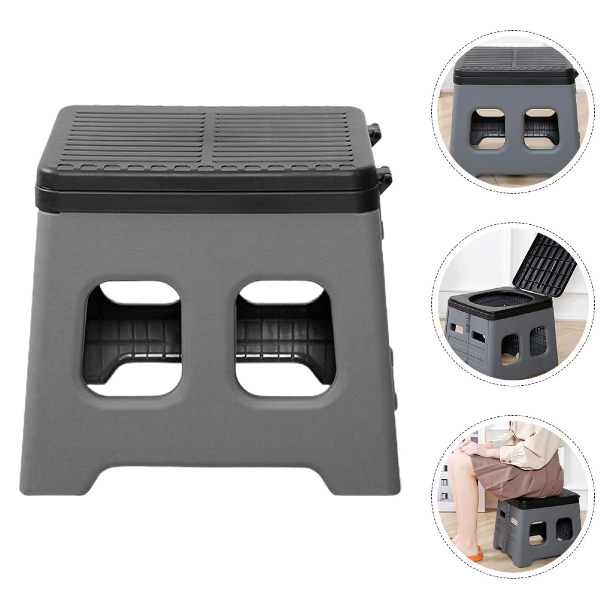 Homoyoyo Inodoro Portátil Plegable para Coche Tapa, Orinal de Viaje Ligero y Duradero, Baño Portátil para Camping y Actividades al Aire Libre, Caja Plegable Práctica y Compacta