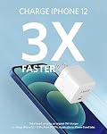 Paquet de 2 Anker USB Chargeur C avec prise pliable, 20W USB C Bloc chargeur pour iPhone 16/15 et plus Series, Galaxie, Pixel, iPad (Câble non inclus)