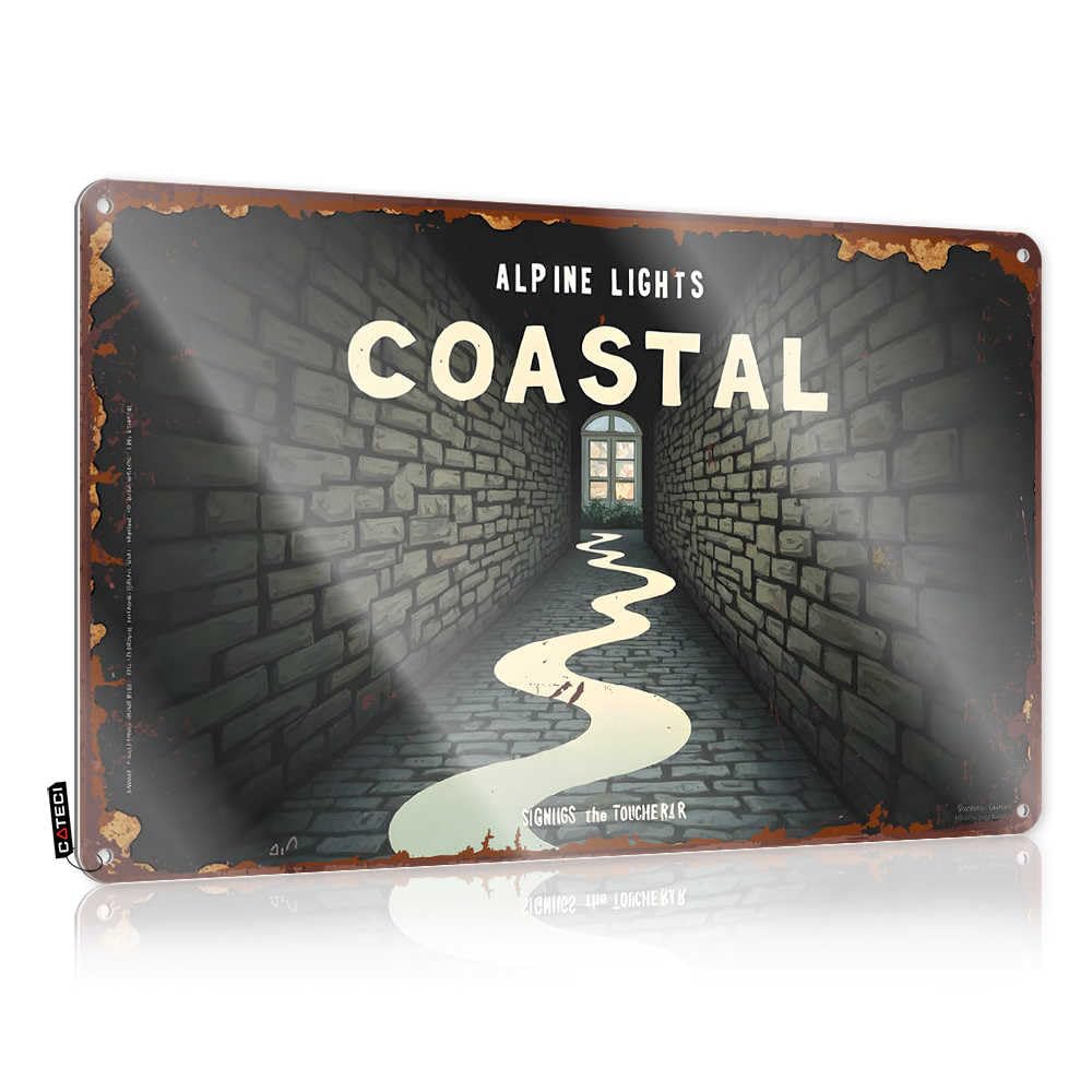 Fzfn Men's Colour Patio Bar Accessories Custom Cool Wall Art | Alpine Lights Coastal: A Journey Through Nature's Glow Nostalgic Decorative Wall Art Ready To Hang For Farm(20X30cm)