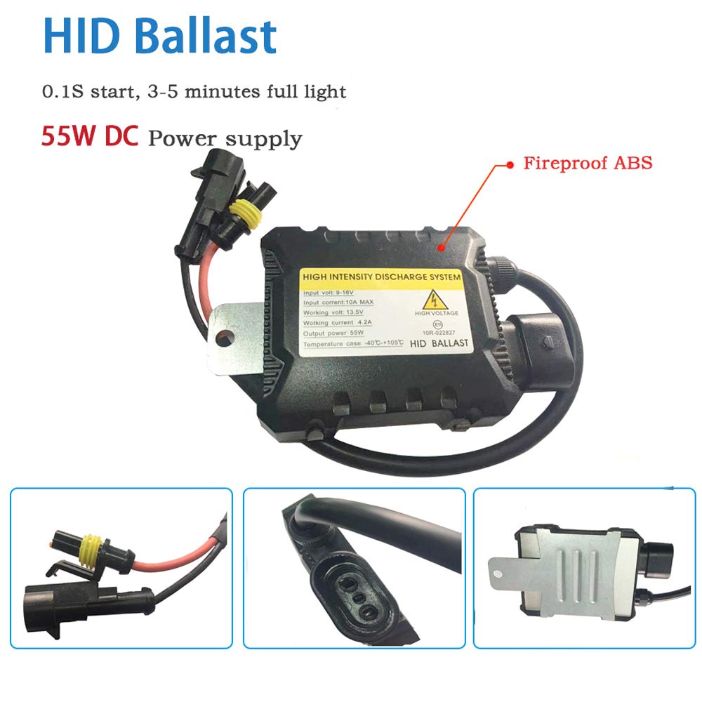 PolarLander 1 Paio Kit Xenon Nascosto CANBUS Faro per Auto Slim Ballast Lampadina allo Xeno Conversione Ballast H7 Temperatura Colore 10000K