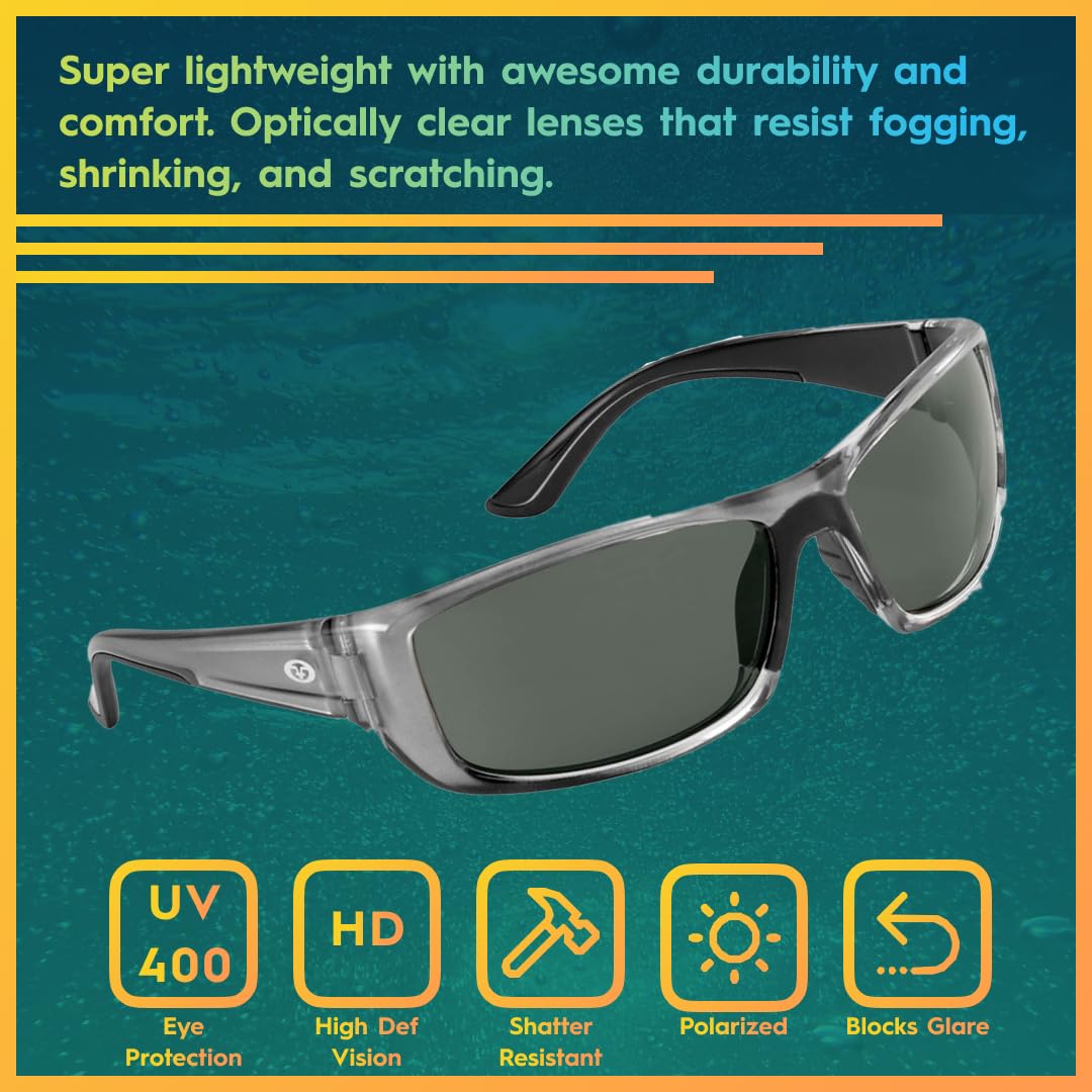 Flying Fisherman 4002800-SSI Buchanan Crystal Gunmetal w/Smoke Sonnenbrille – Mehrfarbig, N/A