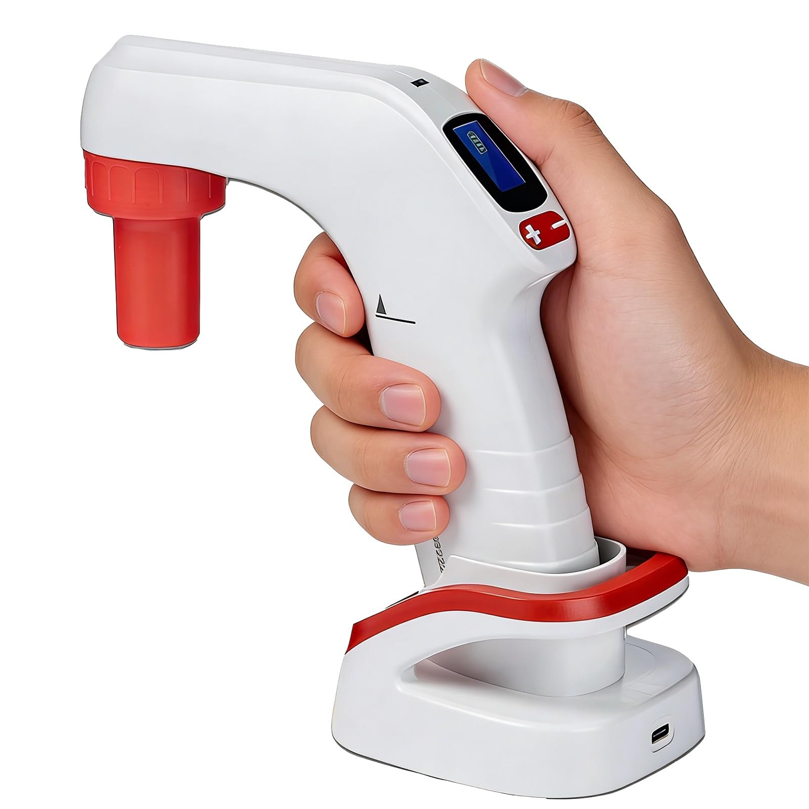 Llenadora automática de pipetas motorizada, controlador de pipeta eléctrico portátil con pantalla LCD, 6 velocidades ajustables, modo de drenaje dual, pipeta digital para laboratorio