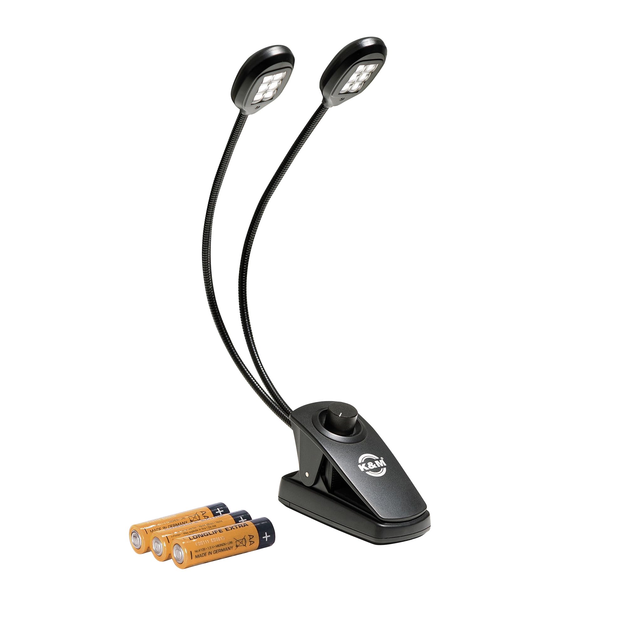 Lampada Per Leggio K&amp;M 12271 Twin Head Pro - 2x2500 Lux Con Pinza E Collo Di Cigno