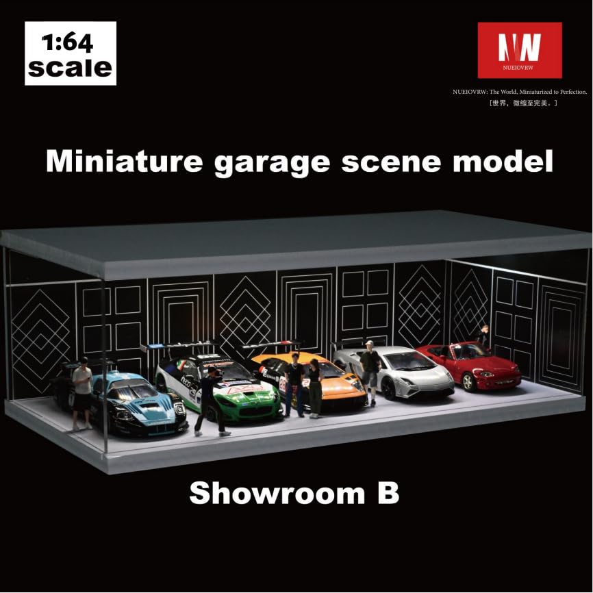 Amazon.co.jp: NUEIOVRW 1/64 1/43 1/18 ジオラマ ガレージ 3色調光LED