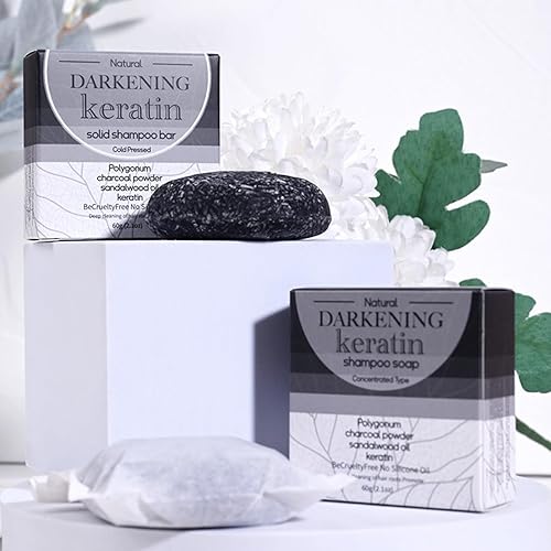 Miniatura 7 de Barra de champú para oscurecer el cabello, jabón de champú de carbón de bambú orgánico, barra de champú Polygonum, cuero cabelludo de limpieza