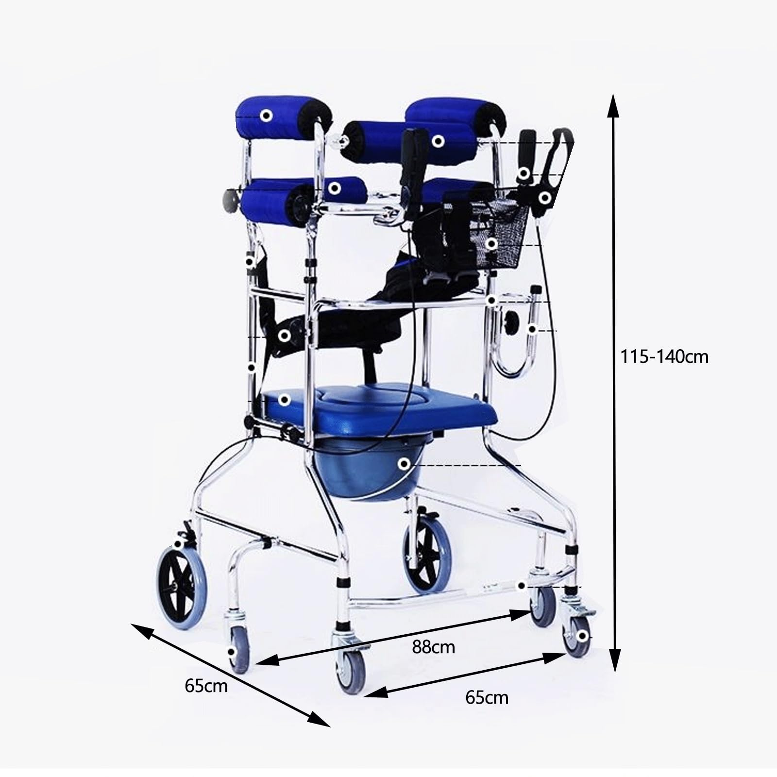 Deambulatore Rollator per Anziani con Sedile e 8 Ruote, Medico per Anziani e Disabili da 150 cm a 180 cm di Piede, Dispositivi per La Deambulazione in Piedi (Size : Women's model)