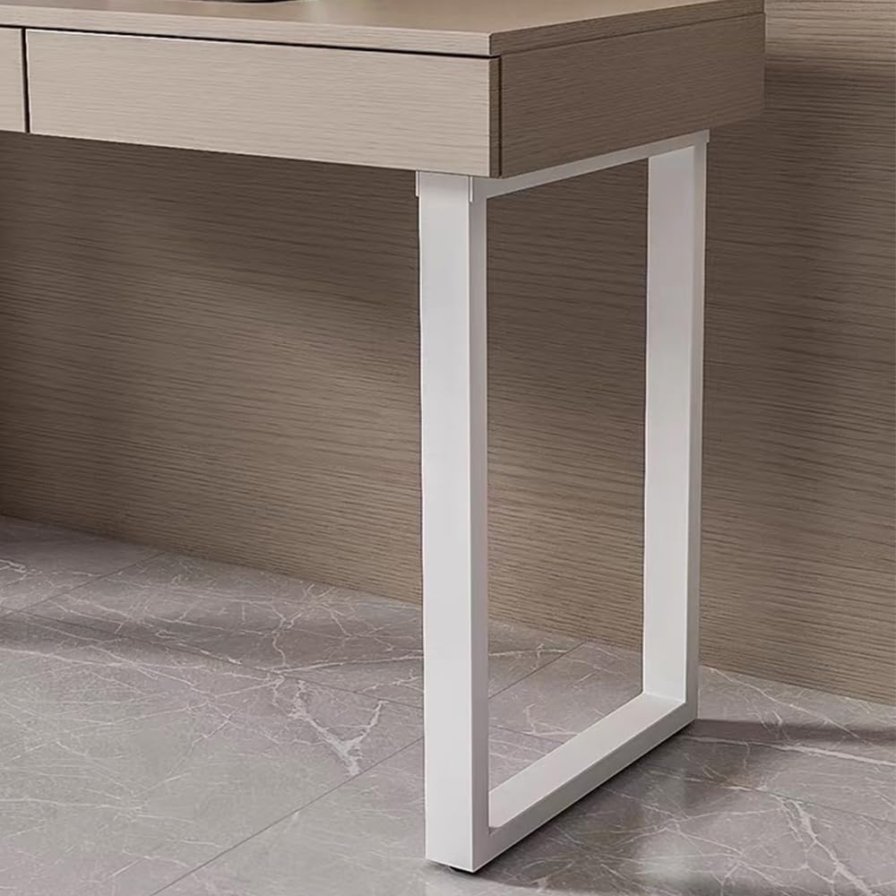 Patas de mesa de metal para bricolaje, muebles de mesa de metal, patas ideales para mesa de comedor, oficina, juego de 2 patas de mesa, diseño industrial, 60 x 72 cm, color blanco