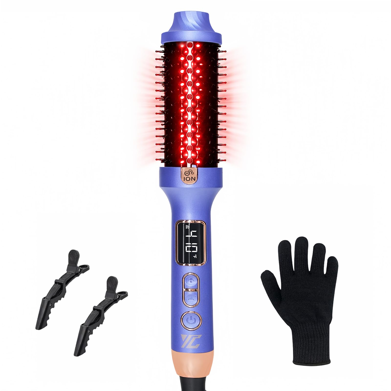 Negative Ion Infrared Hot Brush, Voluminous, Bouncy Curls, Purple