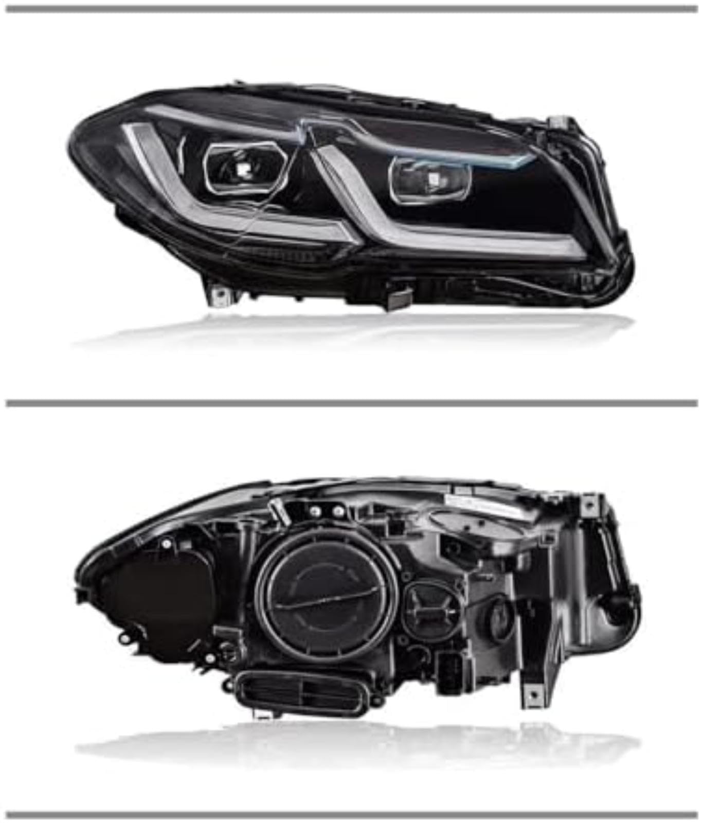 Dla BMW F10 F18 520I 525I 530I F11 2010-2016 światła samochodowe przedni sygnał drl reflektor samochodowy soczewki lampy lampy reflektor włącz światło Lampka kontrolna lusterka Lampka