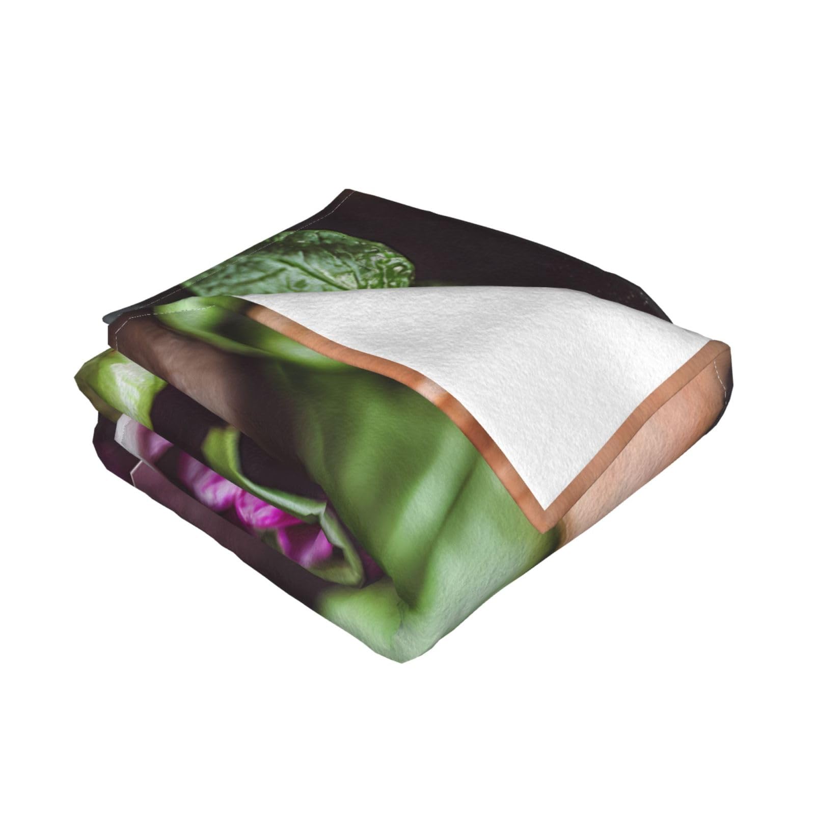 Manta de viaje portátil de 80 x 60 pulgadas, suave, resistente a las arrugas, plegable, exquisito estampado de cebolla morada