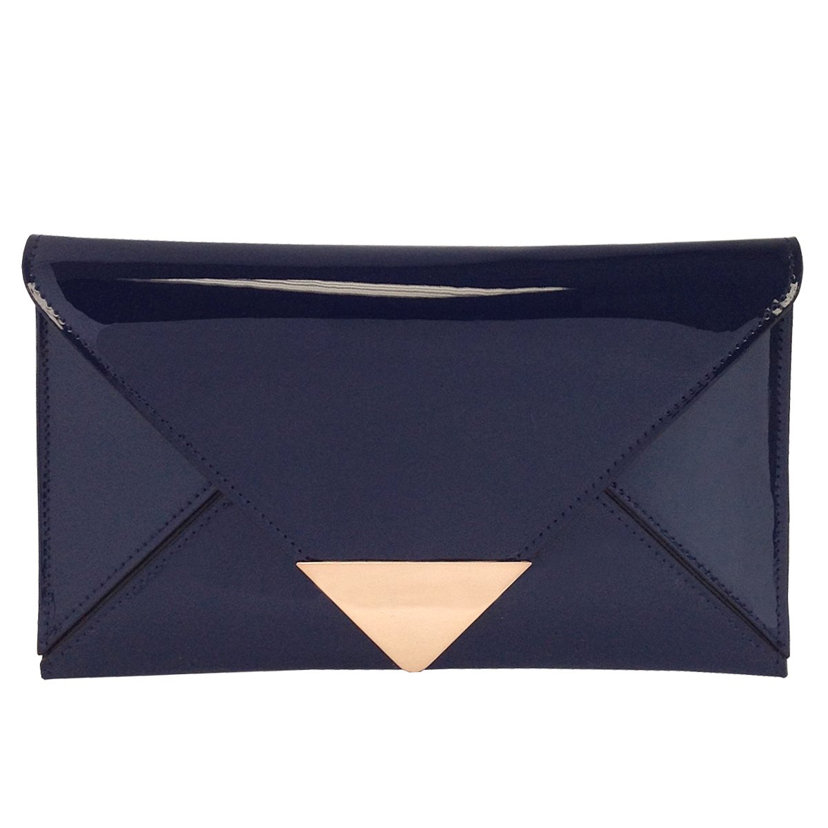 JNB Faux Patent Leather Glossy Envelope Clutch