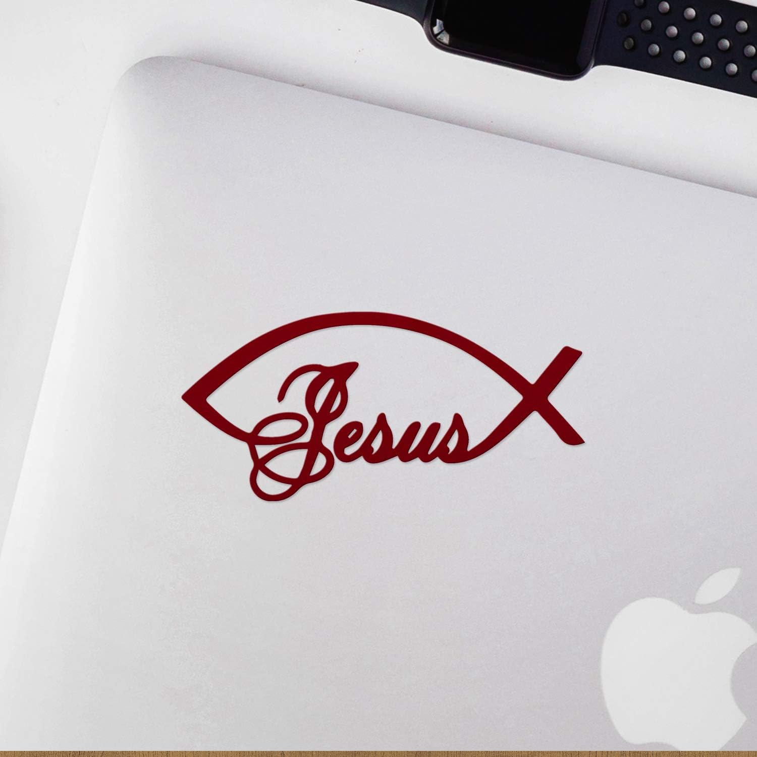 Decal Stickers of Jesus Christian Fish S (Burgundy) (Set of 2) Premium Waterproof Vinyl Decal Stickers for Laptop Smartphone Car Dirt Bike Wall Room Mason Jar Bathtub Door - ANDstic526512RE image 4