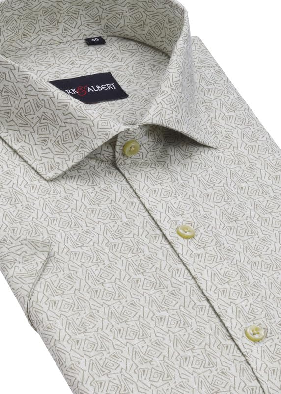 Image of Mark & Albert Men's Half Sleeve Cotton Linen Shirt Blue