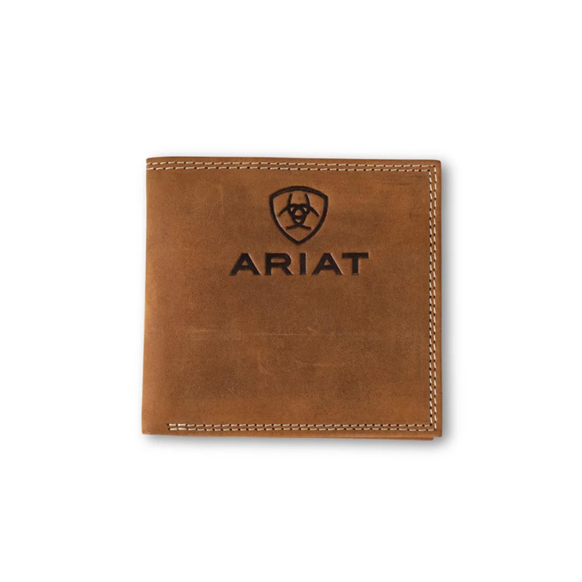 Ariat Cartera Plegable de Cuero marrón con Logotipo en Relieve para Hombre A3548244