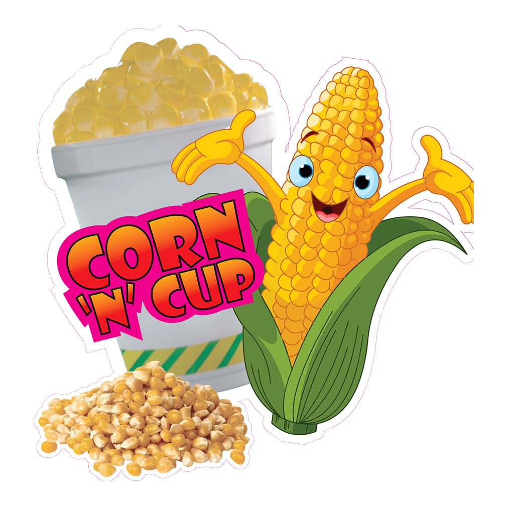 Custom Food Truck Decals Corn N Cup Elote Food and Beverage Concession Concession Sign 10 in on Longest Side Design Only