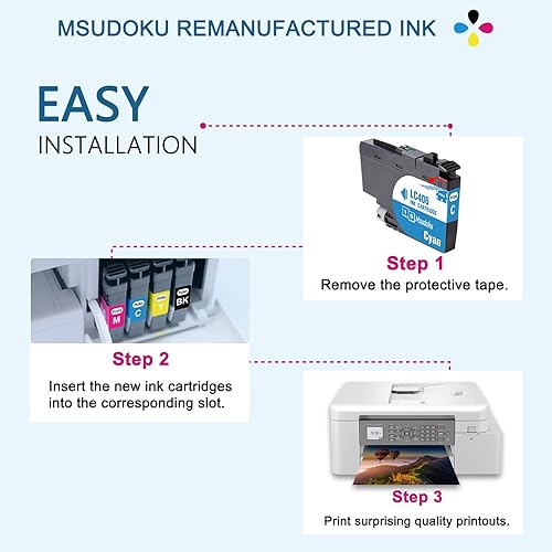 Miniatura 4 de LC406 - Cartuchos de tinta compatibles con cartuchos de tinta Brother LC406 XL LC 406 XL de alto rendimiento, funcionan con impresora Brother