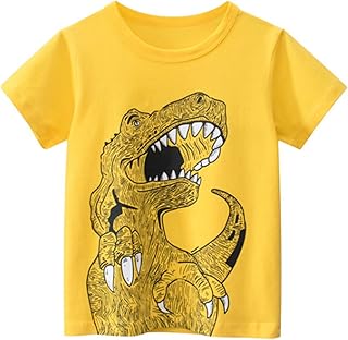 Camiseta infantil infantil infantil meninos meninas dinossauro manga curta gola redonda camisetas camisetas camisetas roupas para crianças meninos camiseta gola V
