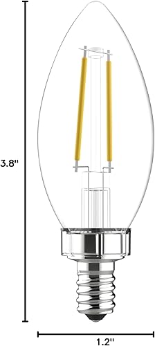 Miniatura 13 de GE Relax Bombillas LED, luz de vela, blanco suave, 40 vatios, bombillas B11 decorativas transparentes, base pequeña (paquete de 8)