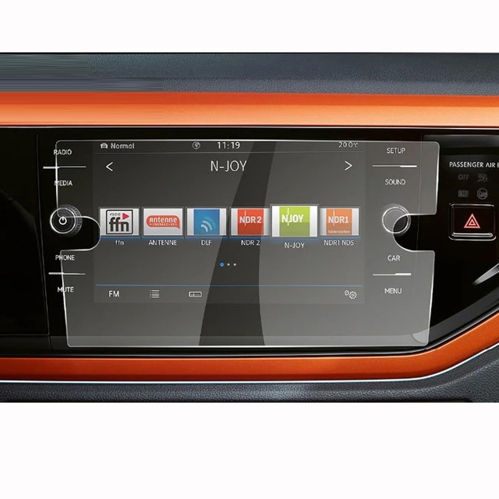 Pellicola Protettiva in Vetro temperato per Console Centrale per Auto, Pellicola Protettiva per VW Polo 2017-2019